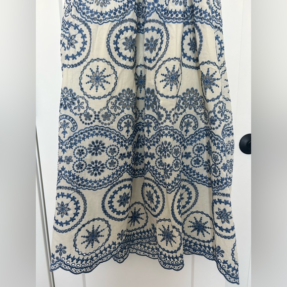 Zara ruffle sleeve embroidered maxi dress - Picture 4 of 7